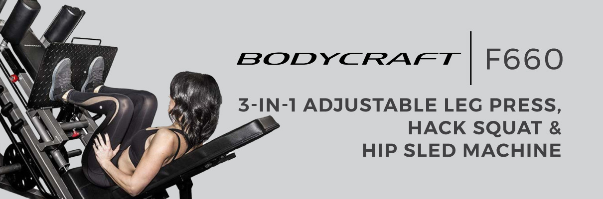 BodyCraft F660 3-in-1 Adjustable Leg Press, Hack Squat & Hip Sled Machine