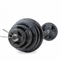 BodyMax 145kg Olympic Rubber Radial Barbell Kit with 7ft Bar