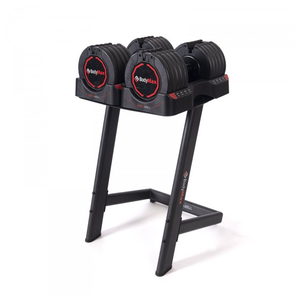 BodyMax 22.5kg Selectabell 5-in-1 Dumbbells V2.0 - PAIR with STORAGE RACK