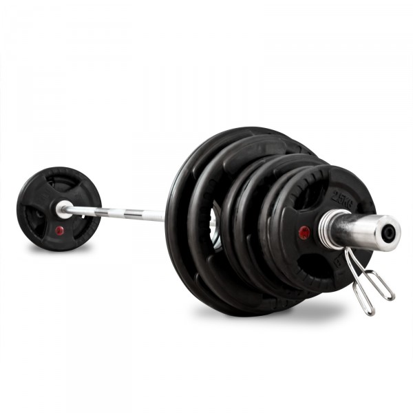 Ex-Display BodyMax 100Kg Olympic Rubber Radial Barbell Kit with 7ft Bar - Grade B (Boxed)