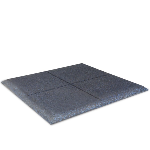 BodyMax Blue Fleck Corner Rubber Gym Floor Tile - 1m x 1m x 20mm