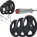 BodyMax Olympic Rubber Radial Weight Kit with 7ft Bar - 100kg, 150kg or 195kg
