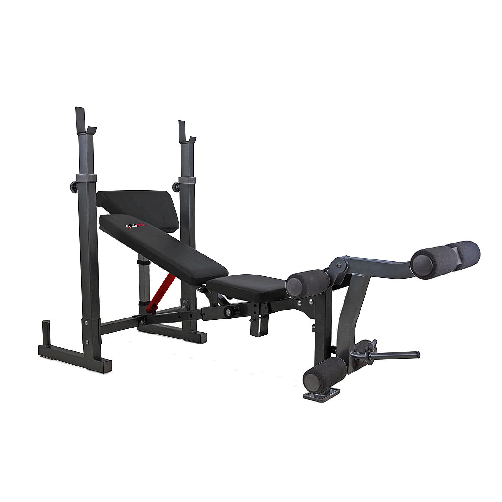 BodyMax Barbell Bench w/ Olympic Weight Rack FoldableArm & Leg Curler UK NEW 