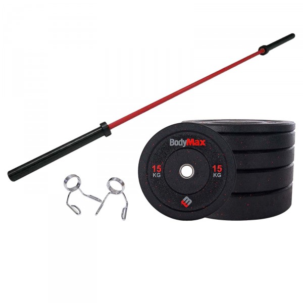 BodyMax 180kg Olympic Hi Impact Rubber Bumper Weight Set BodyMax Fitness