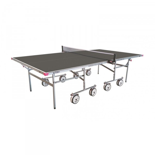 Butterfly Garden 40 Outdoor Rollaway Table Tennis Table Grey - full view