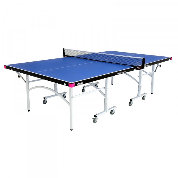 Butterfly Easifold 19 Indoor Rollaway Table Tennis Table Set Blue - full view