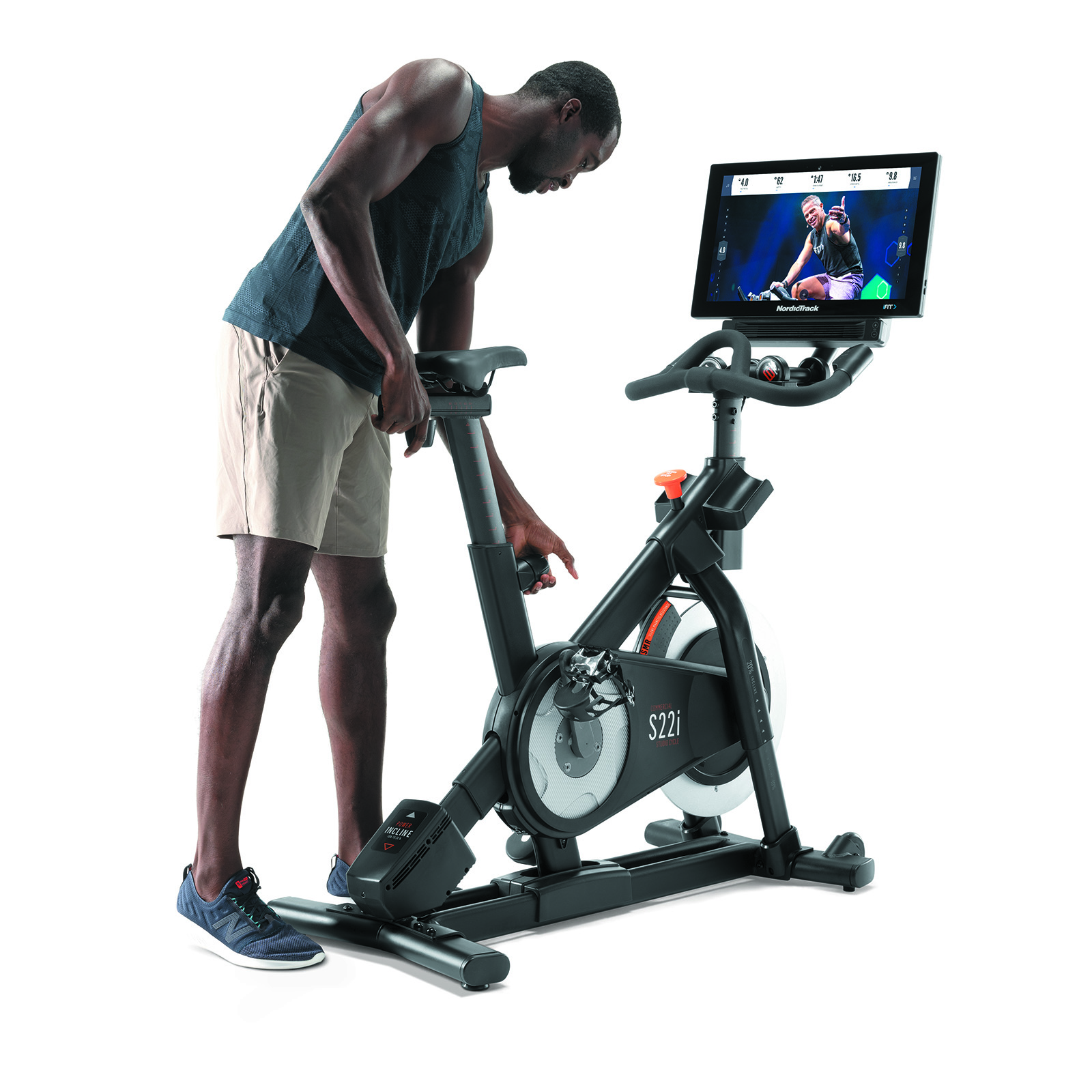 Elevate your home fitness routine with the NordicTrack S22i Studio Cycle Exercise Bike by Powerhouse Fitness. Dive into engaging workouts and unlock a world of possibilities.
