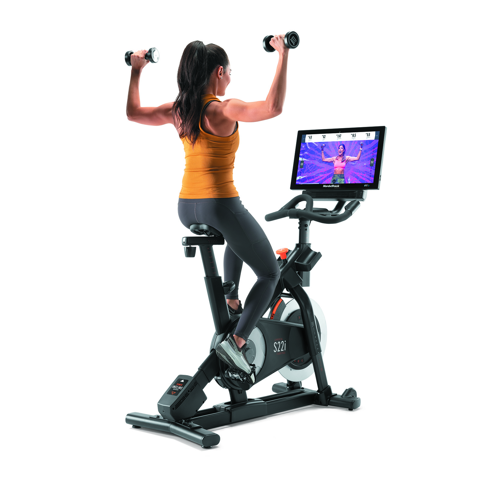 Transform your workouts with the NordicTrack S22i Studio Cycle Exercise Bike by Powerhouse Fitness. Unleash the power of global workouts and personalised training like never before.