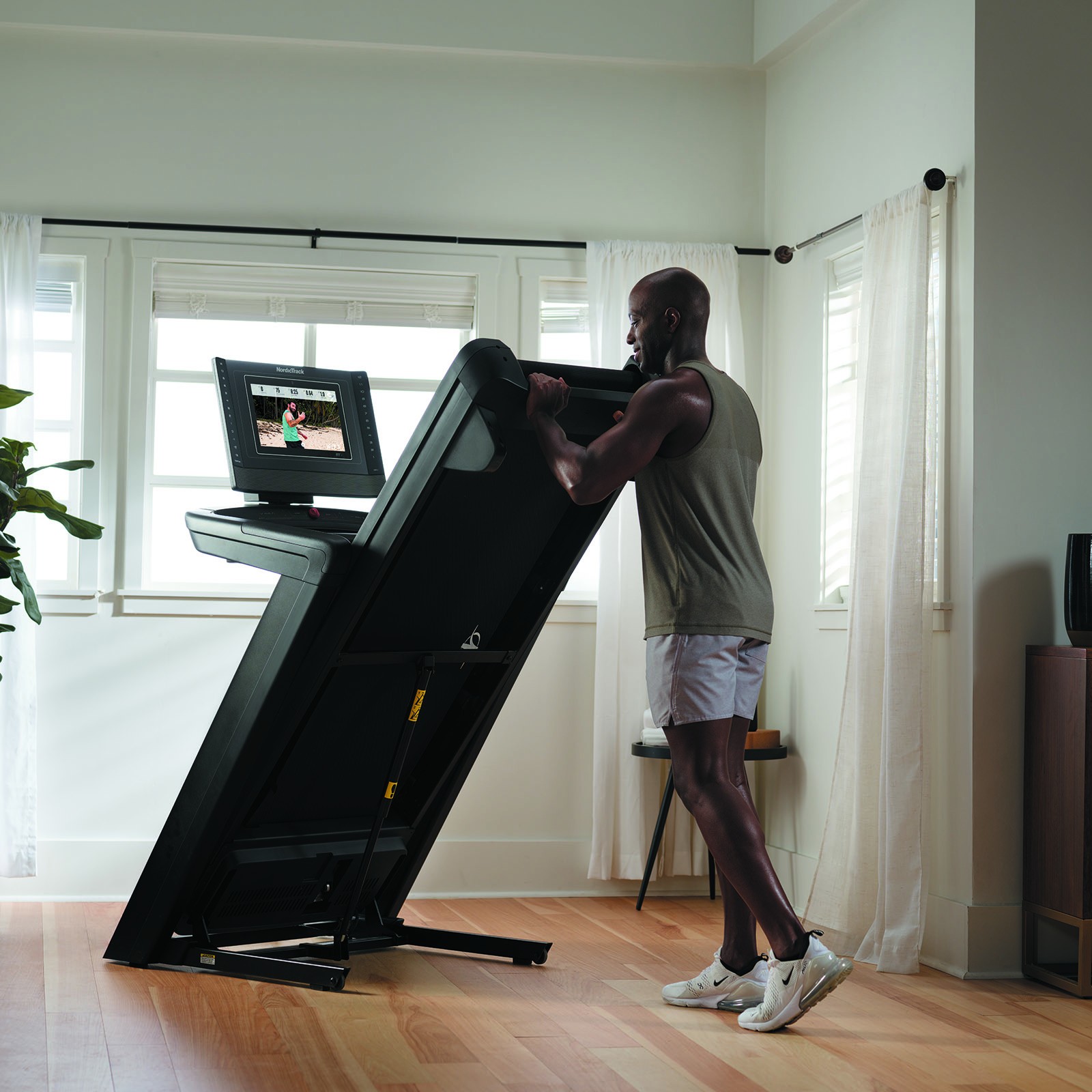 NordicTrack 1750 V24 Treadmill – folded in home