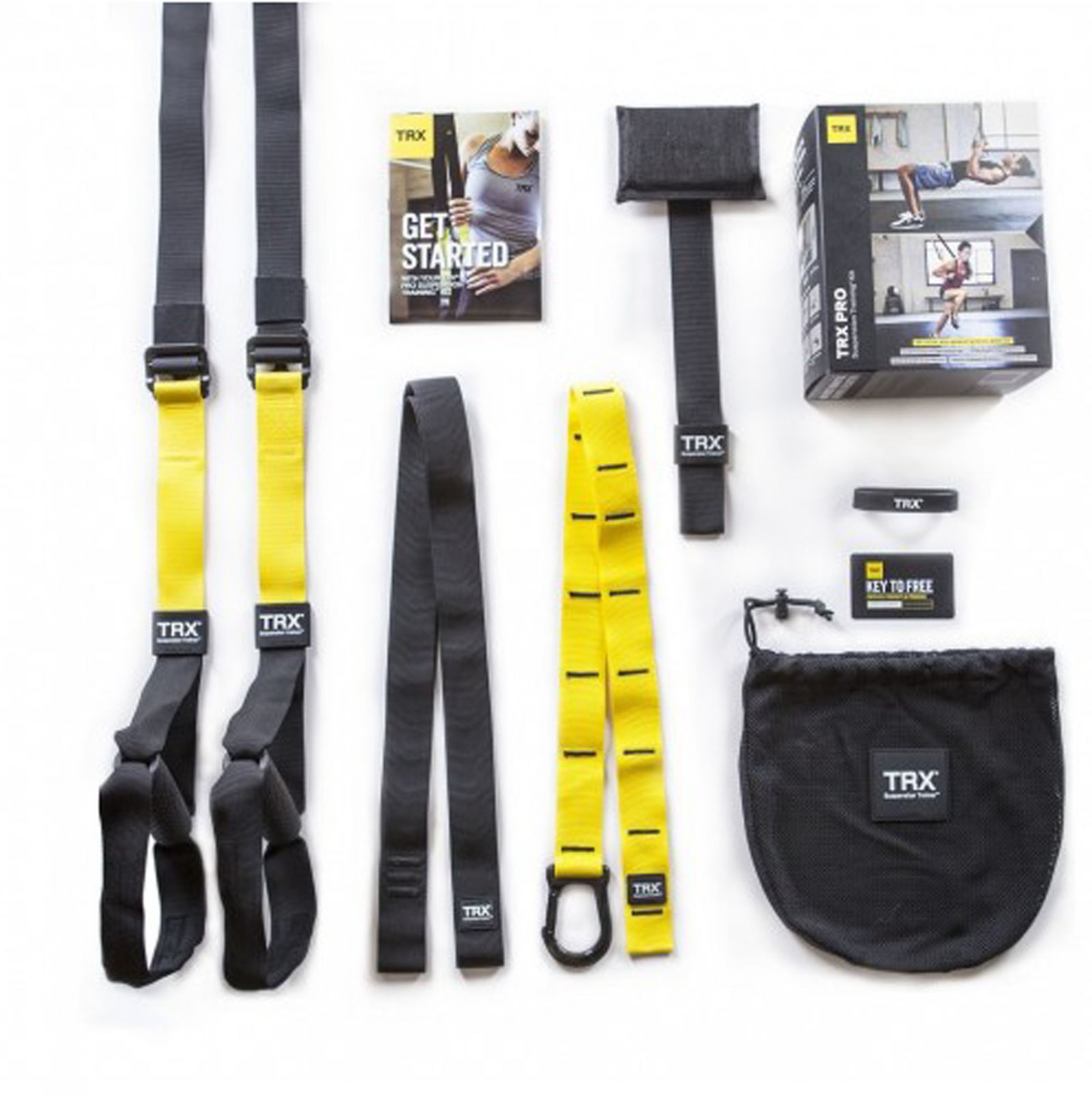 TRX HENCHGRIPZ Pro Suspension Trainer Bodyweight Strap Kit & Free Ceiling Anchors 